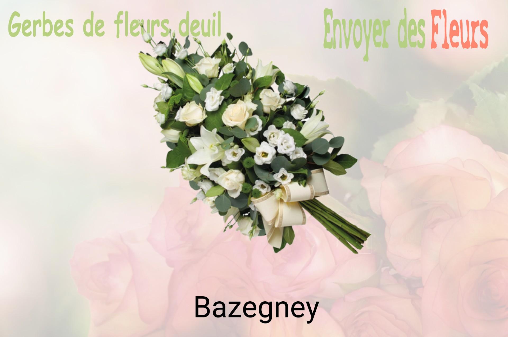 Gerbe de fleurs de deuil livrée à Bazegney